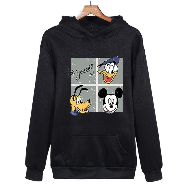 oversized Pink Cartoon Women Hoodies Print Casual Loose Pullover For Girls Long Sleeve animal Sweatshirt Fashion clothes Tops