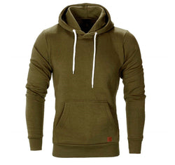 Hirigin Autumn Men Casual Long Sleeve Front Pocket Soft Cotton Plain Zipper Pullover Hoodies Sweatshirts Running Wear