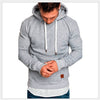 Hirigin Autumn Men Casual Long Sleeve Front Pocket Soft Cotton Plain Zipper Pullover Hoodies Sweatshirts Running Wear