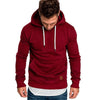 Hirigin Autumn Men Casual Long Sleeve Front Pocket Soft Cotton Plain Zipper Pullover Hoodies Sweatshirts Running Wear