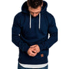 Hirigin Autumn Men Casual Long Sleeve Front Pocket Soft Cotton Plain Zipper Pullover Hoodies Sweatshirts Running Wear
