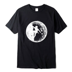 XIN YI Men's T-shirt100% cotton casual short sleeve Astronaut space climbing print o-neck knitted comfortable Fabric Men T-shirt