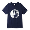 XIN YI Men's T-shirt100% cotton casual short sleeve Astronaut space climbing print o-neck knitted comfortable Fabric Men T-shirt