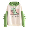 SONDR cute cartoon Fashion Women Sweatshirt Casual Print Long Sleeve Splice Dinosaur hoodies Sweatshirt Tops ropa mujer