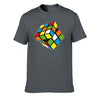 2020 New Men's High Quality Rubik's Cube T Shirt Casual t shirt Men 100% Cotton Short Sleeve O-Neck Plus Size Quality Tops Tees