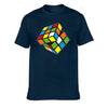 2020 New Men's High Quality Rubik's Cube T Shirt Casual t shirt Men 100% Cotton Short Sleeve O-Neck Plus Size Quality Tops Tees